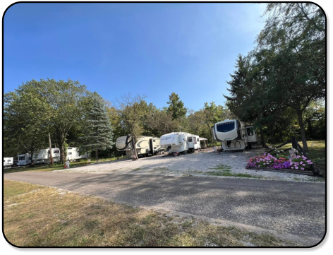 View of the front entrance at  M & M Outdoors Campground.