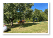 Playground equipment for the kids to play on.
